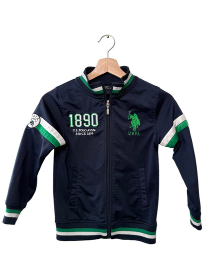 U.S. POLO ASSN Boy's Navy Zip-up Track Jersey