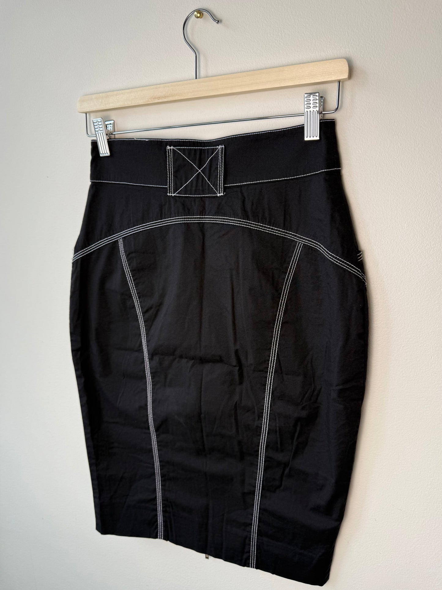 Bebe Women's Black Midi Pencil Skirt