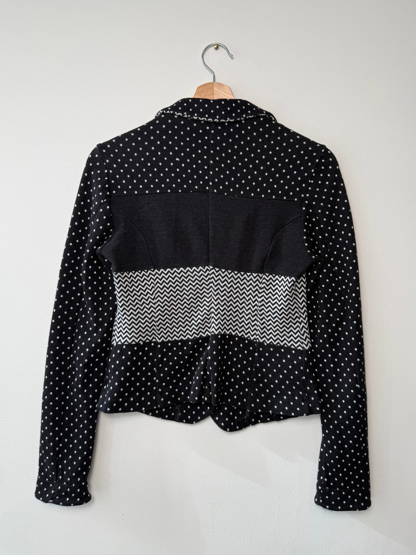 Y2K DEPT Women's Black & White Polka Dots Blazer/Jacket