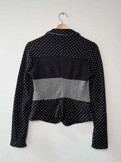 Y2K DEPT Women's Black & White Polka Dots Blazer/Jacket