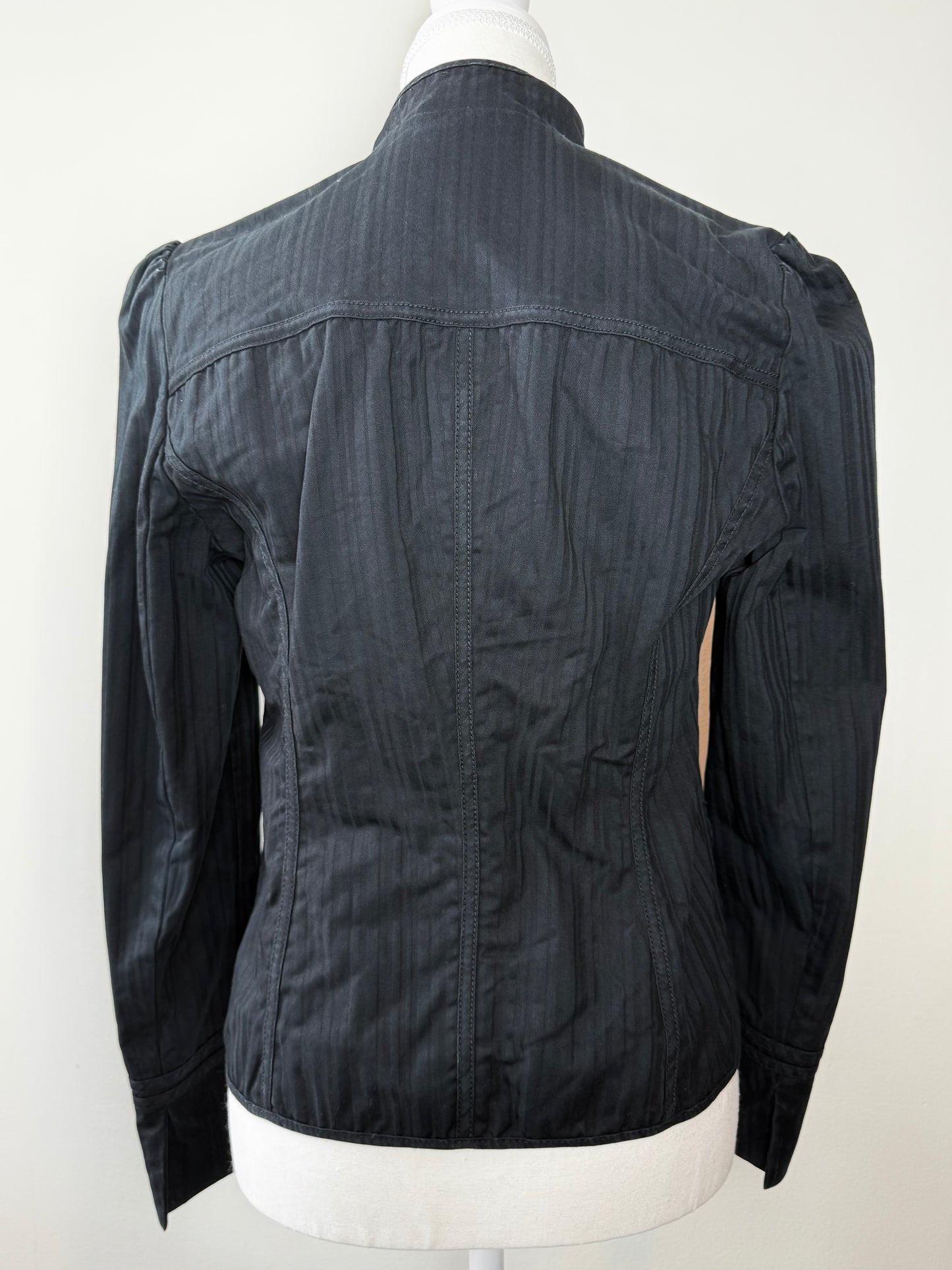 Y2K Women's Gap Black Striped Victorian-Inspired Fitted Jacket