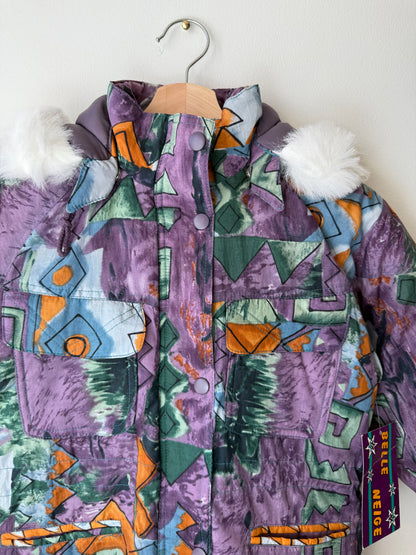 Unworn Vintage BELLE NEIGE Kids' Retro Colorful Patterned Snow Jacket