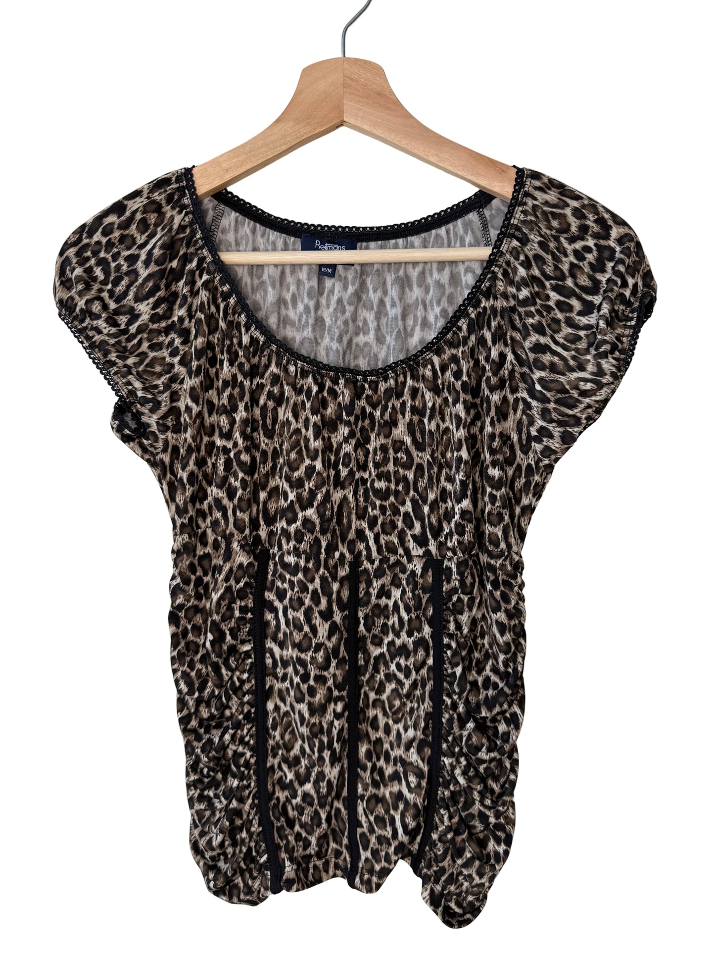 Reitmans Women's Brown Leopard Print Blouse