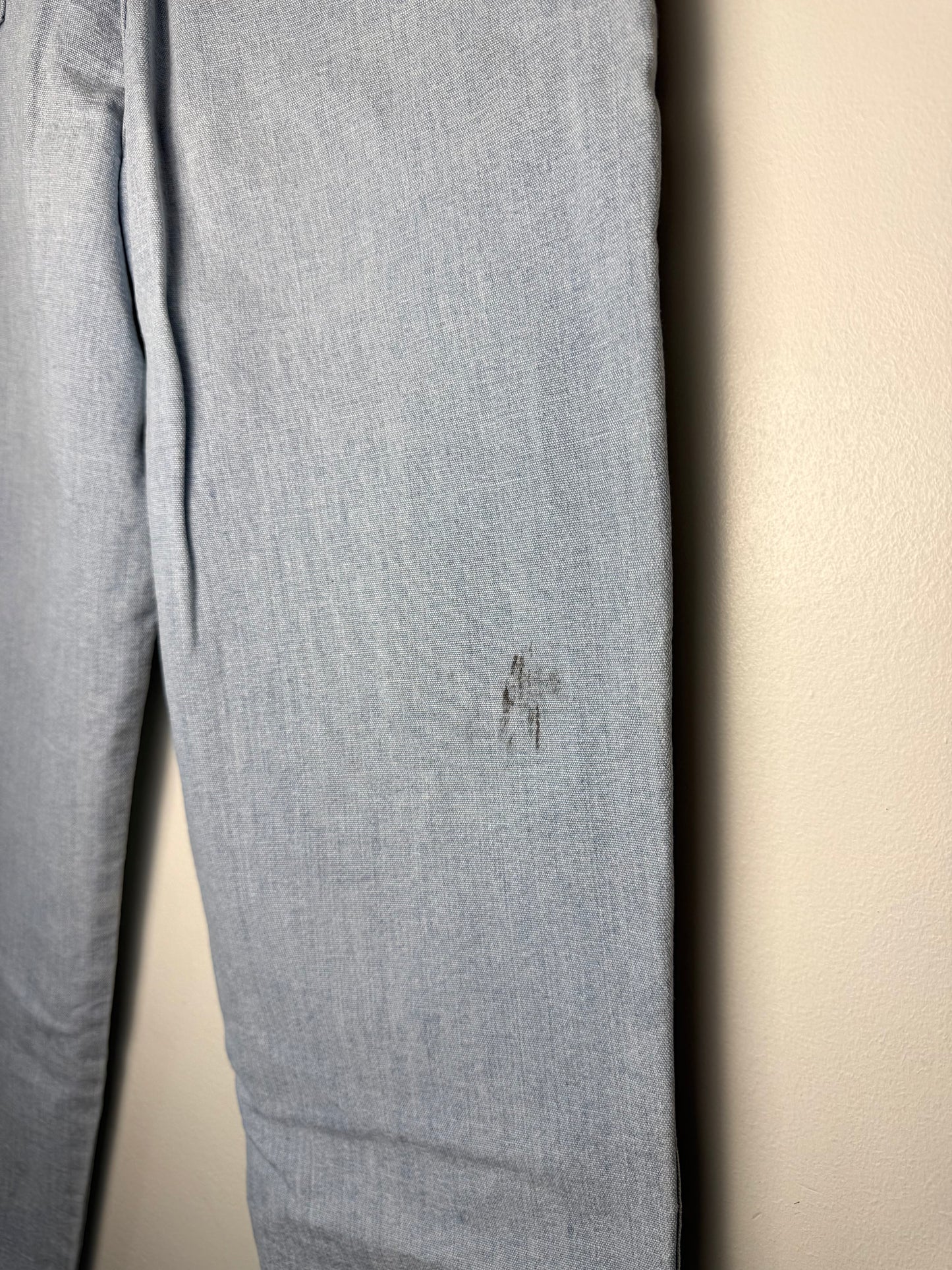 Vintage Women's Capaccino Light Blue Jeans With Baby Pink Stitch