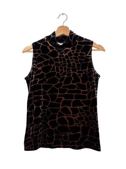 Vintage Y2K Women's Giraffe Print High-Neck Tank Top