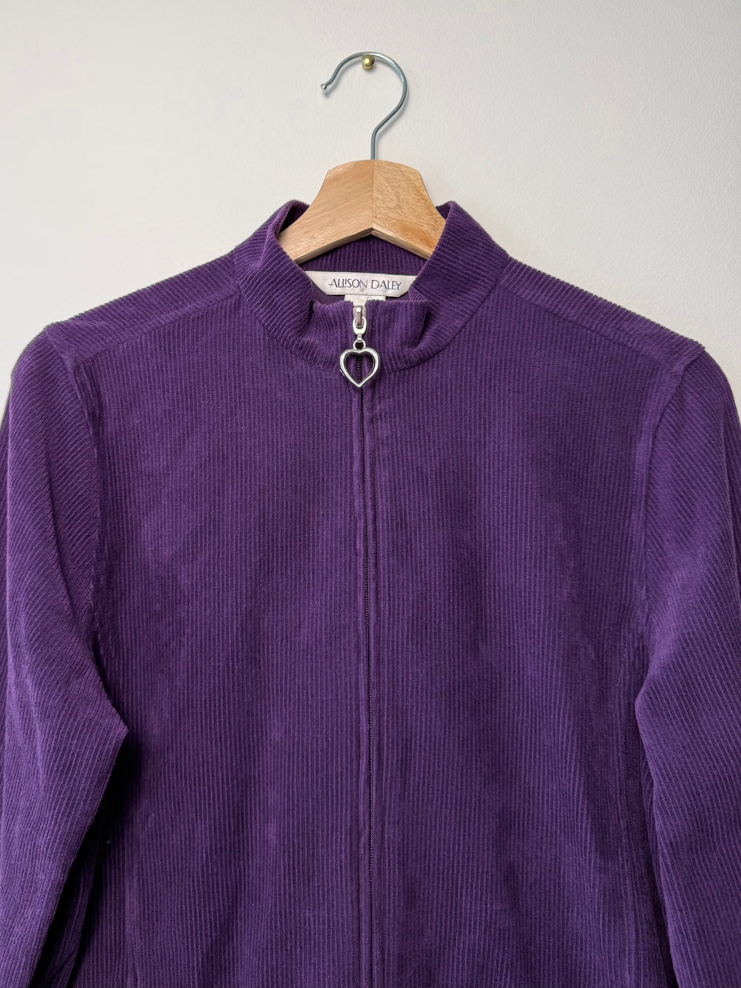 Vintage Allison Daley Women's Purple Corduroy Zip-up Jacket