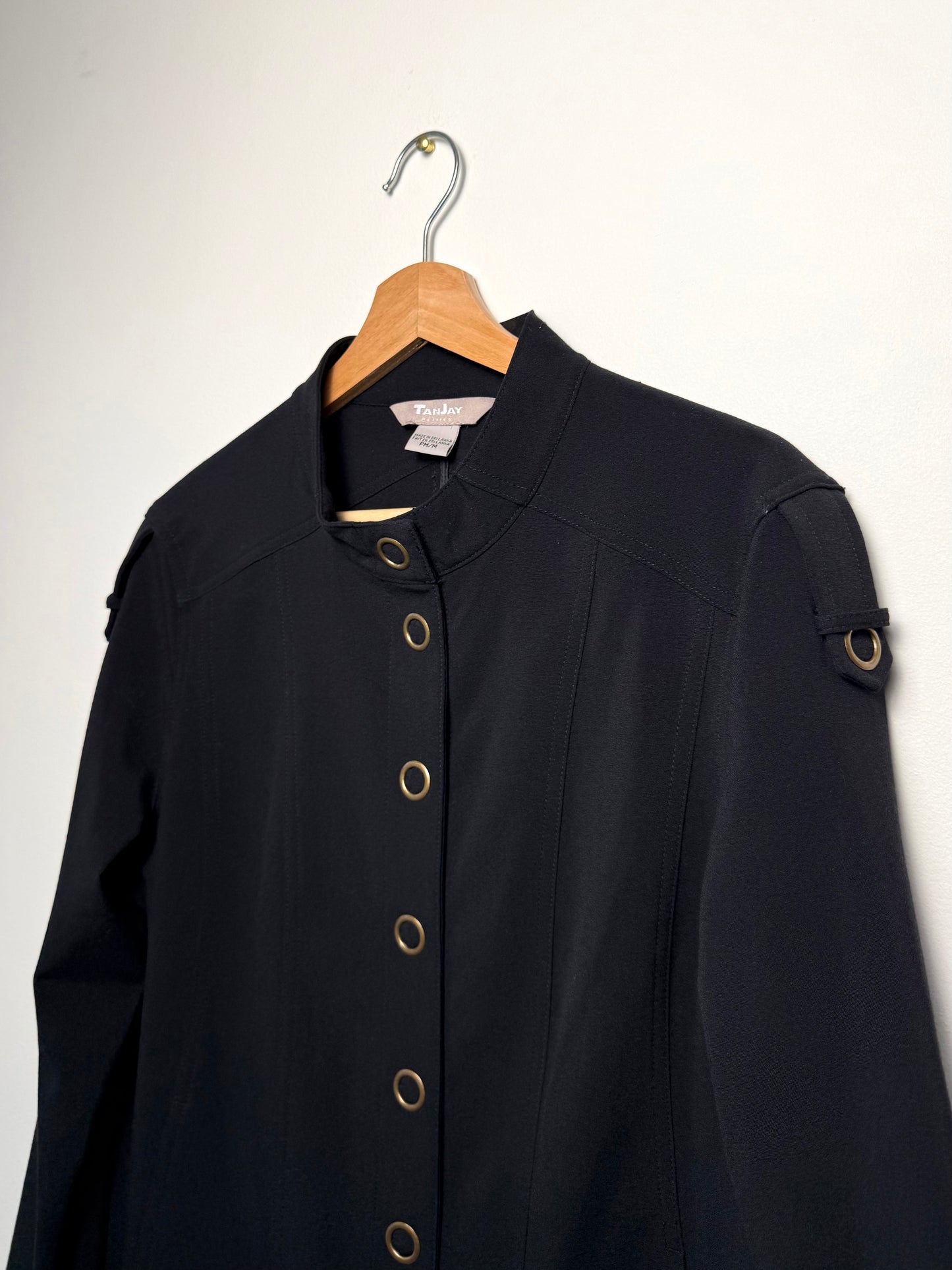 Y2K TANJAY Women's Black Button-Down Jacket