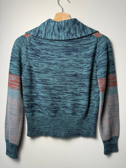 Vintage Andy’s Juniors Women's/Kids' Embroidered Beach & Sunset Zip-Up Cardigan