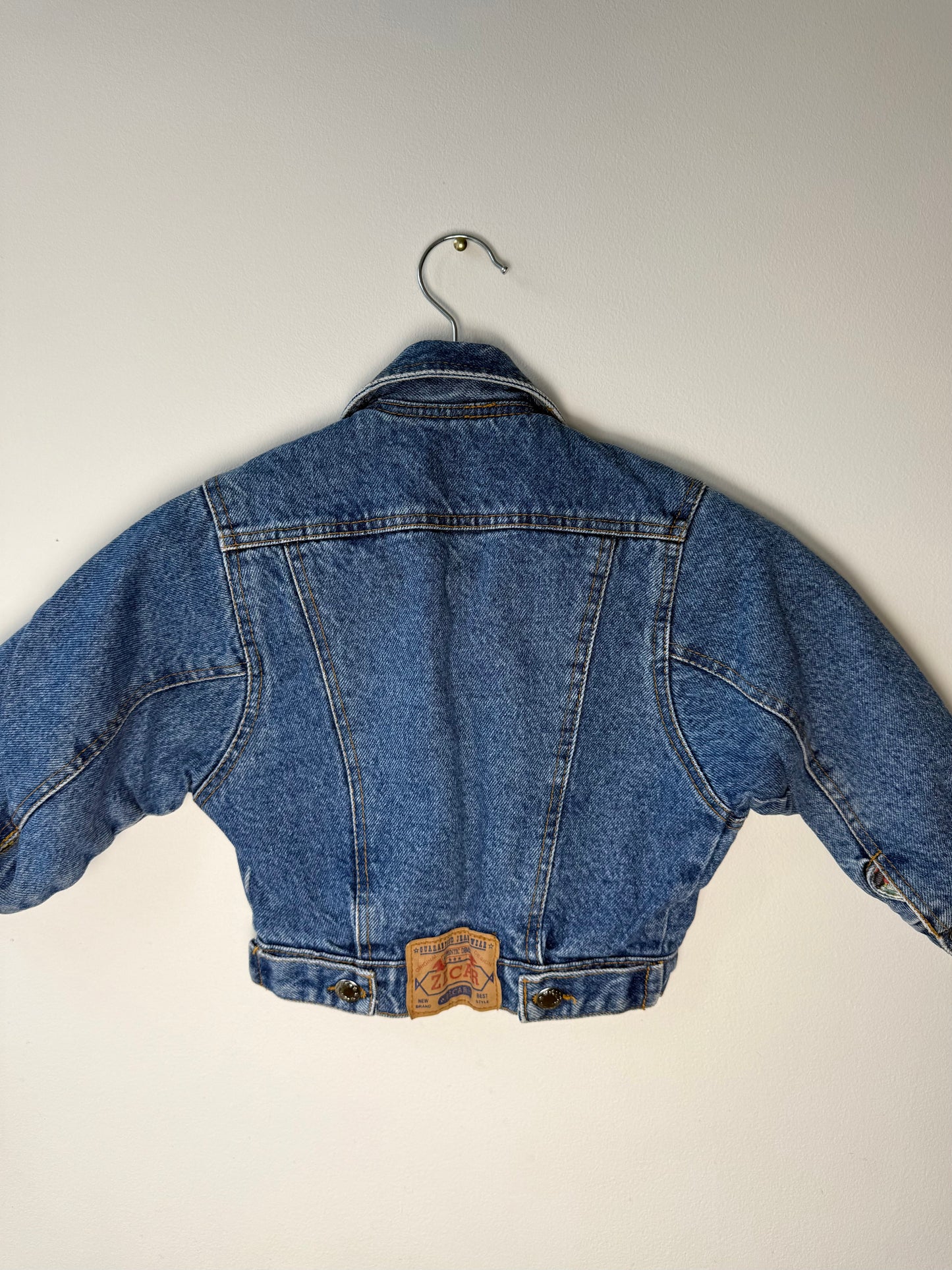 Vintage ZECAR Kids' Blue Denim Jacket with Retro Lining