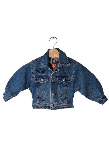 Vintage ZECAR Kids' Blue Denim Jacket with Retro Lining