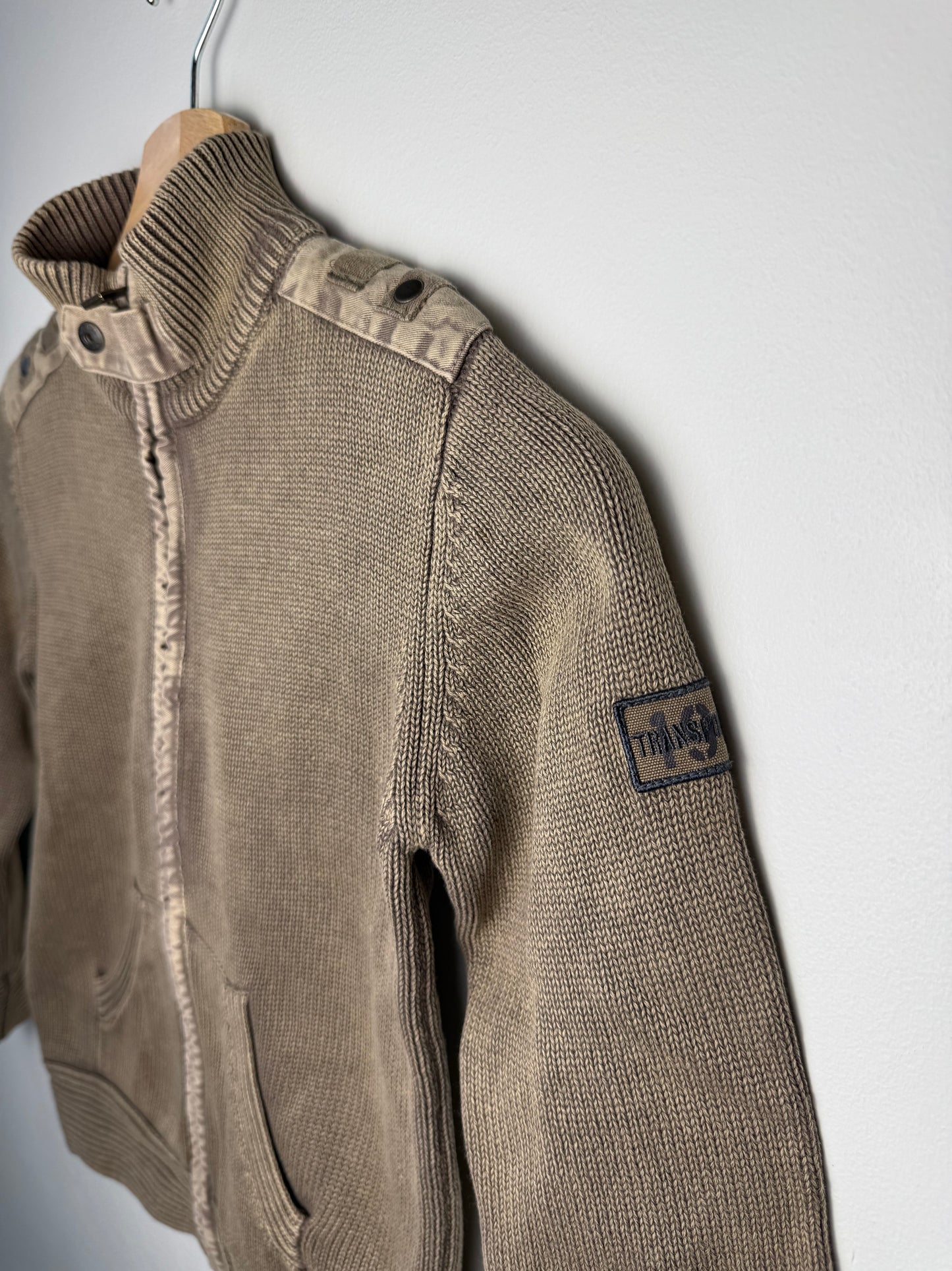 Okaidi Kids' Brown Knit Zip-Up Jacket