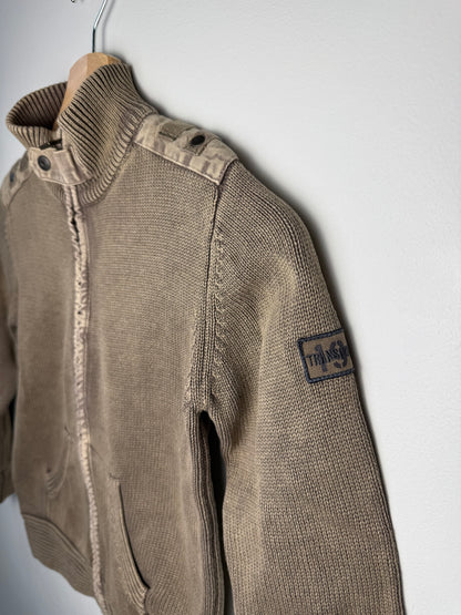 Okaidi Kids' Brown Knit Zip-Up Jacket