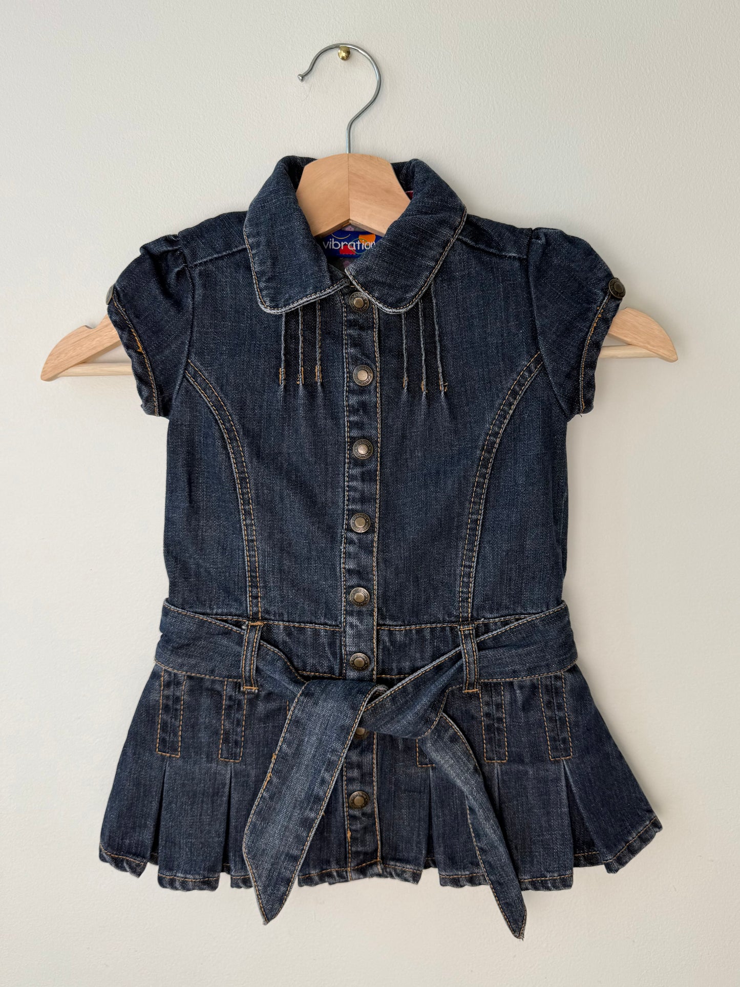 Y2K Vibrations Girls' Blue Denim Dress with Matching Belt