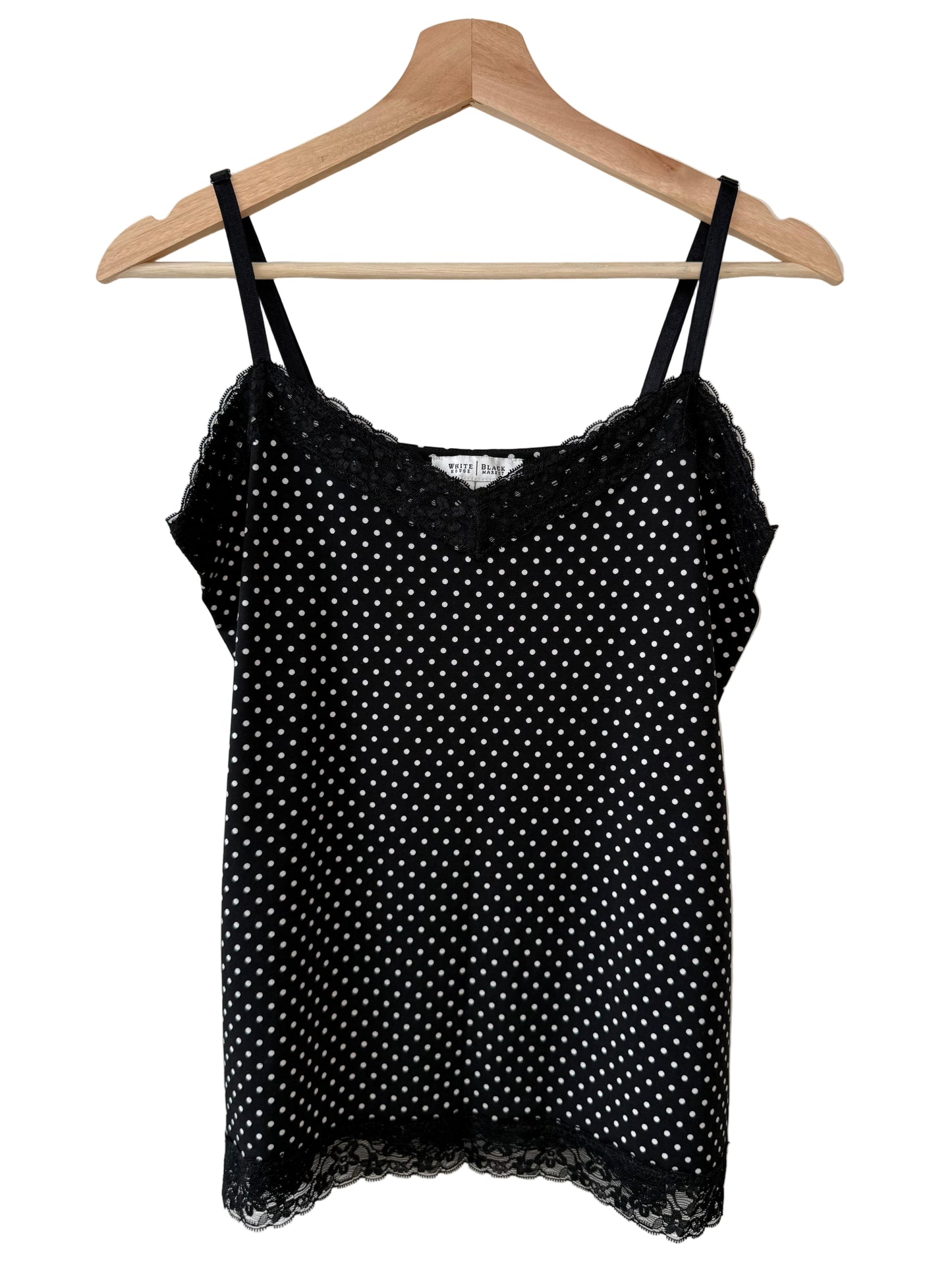 Women's Black Lace & Polka Dot Camisole