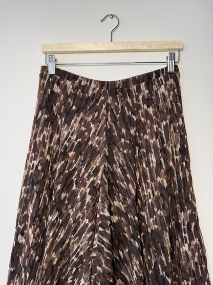 Vintage Fuzzi Women's Leopard Print Mesh A-Line Midi Skirt