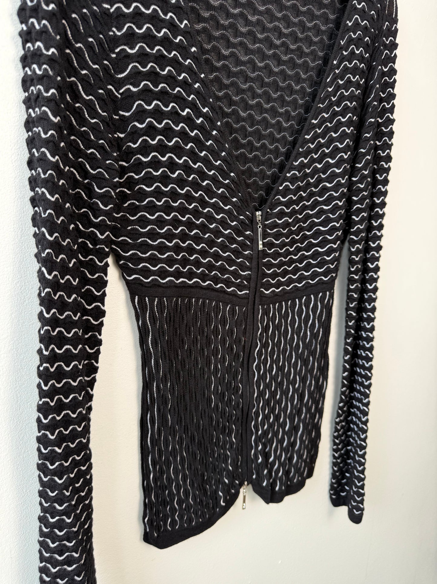 Y2K Siena Blil Women's Black V-Neck Zip Sweater Cardigan