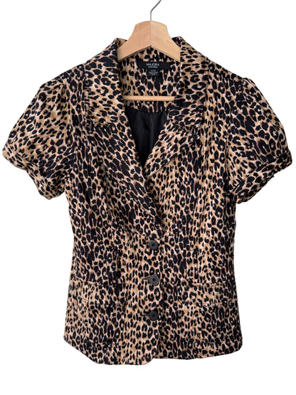 Majora Collection Women's Leopard Print Short Sleeve Blouse