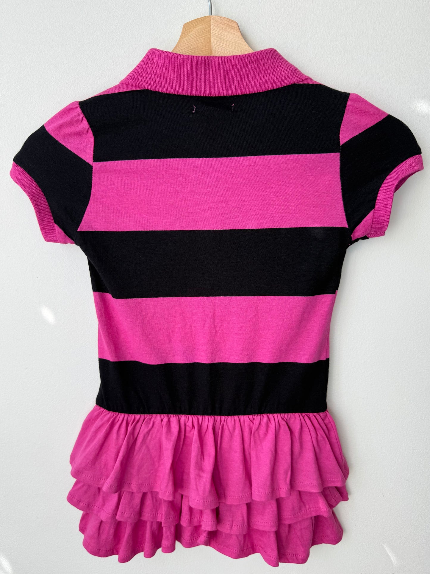 Unworn U.S. POLO ASSN. Girls' Pink & Black Striped Dress