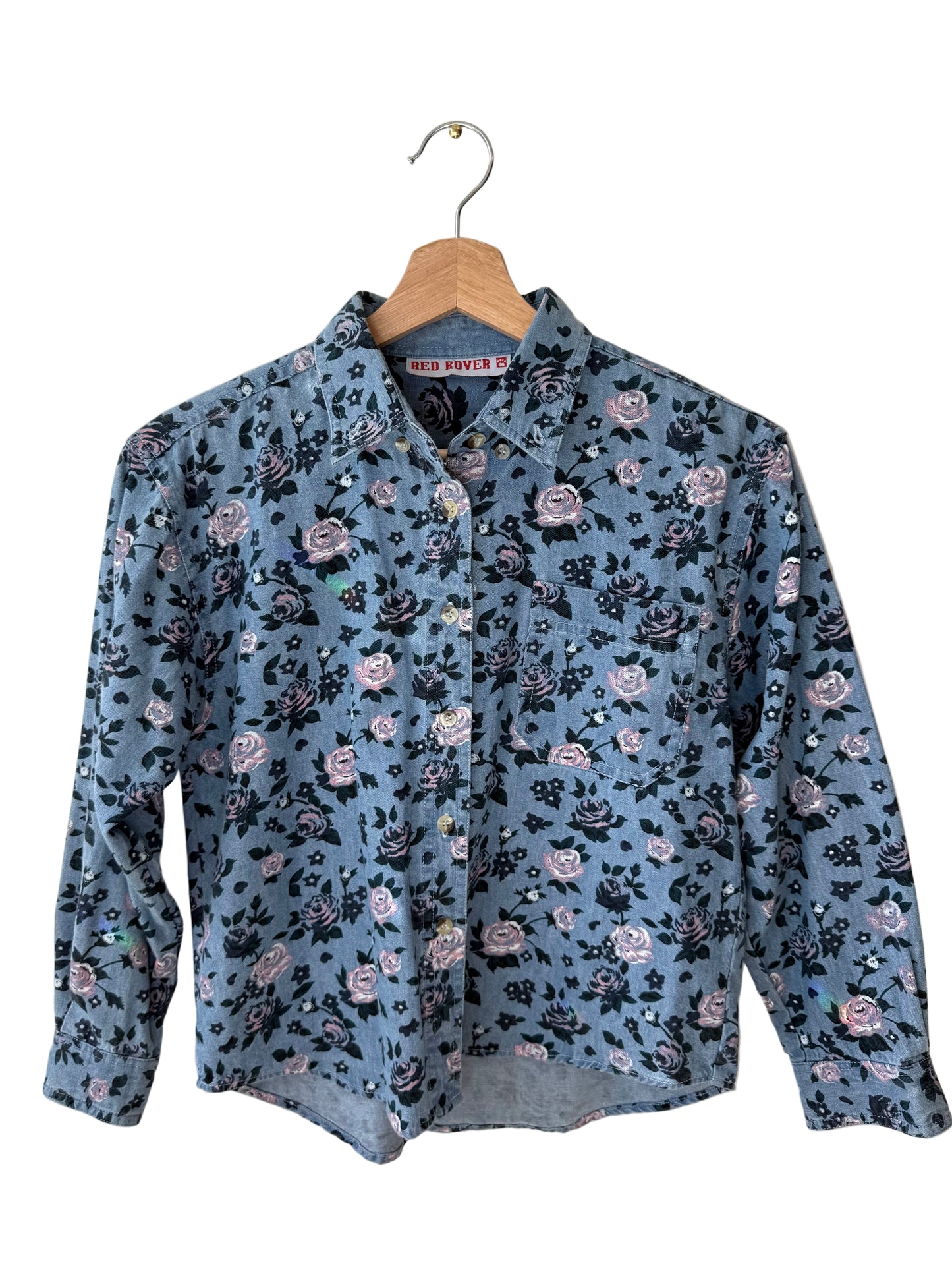 Vintage Red Rover Kids' Floral Patterned Shirt