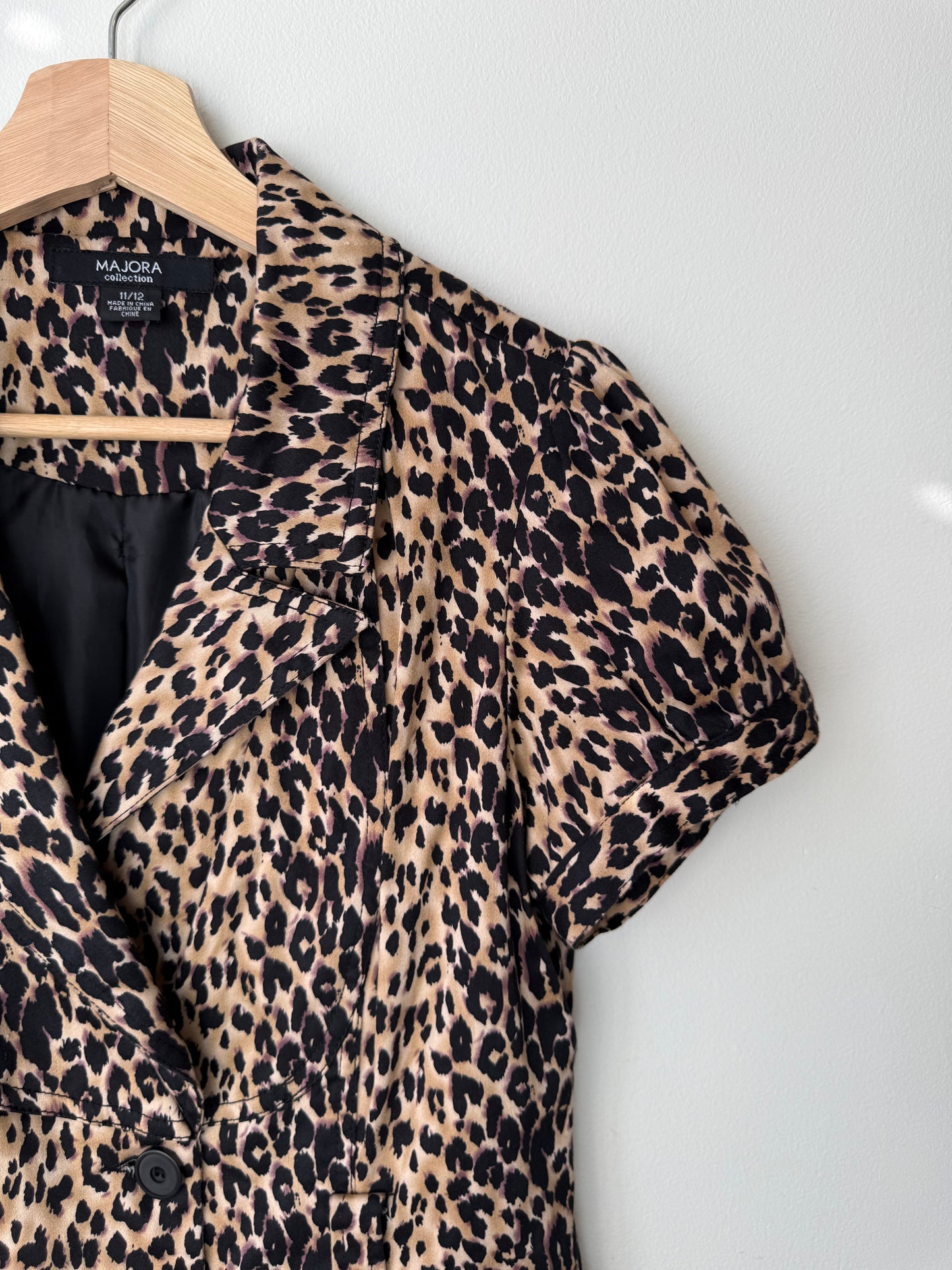 Majora Collection Women's Leopard Print Short Sleeve Blouse
