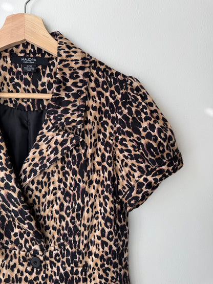 Majora Collection Women's Leopard Print Short Sleeve Blouse