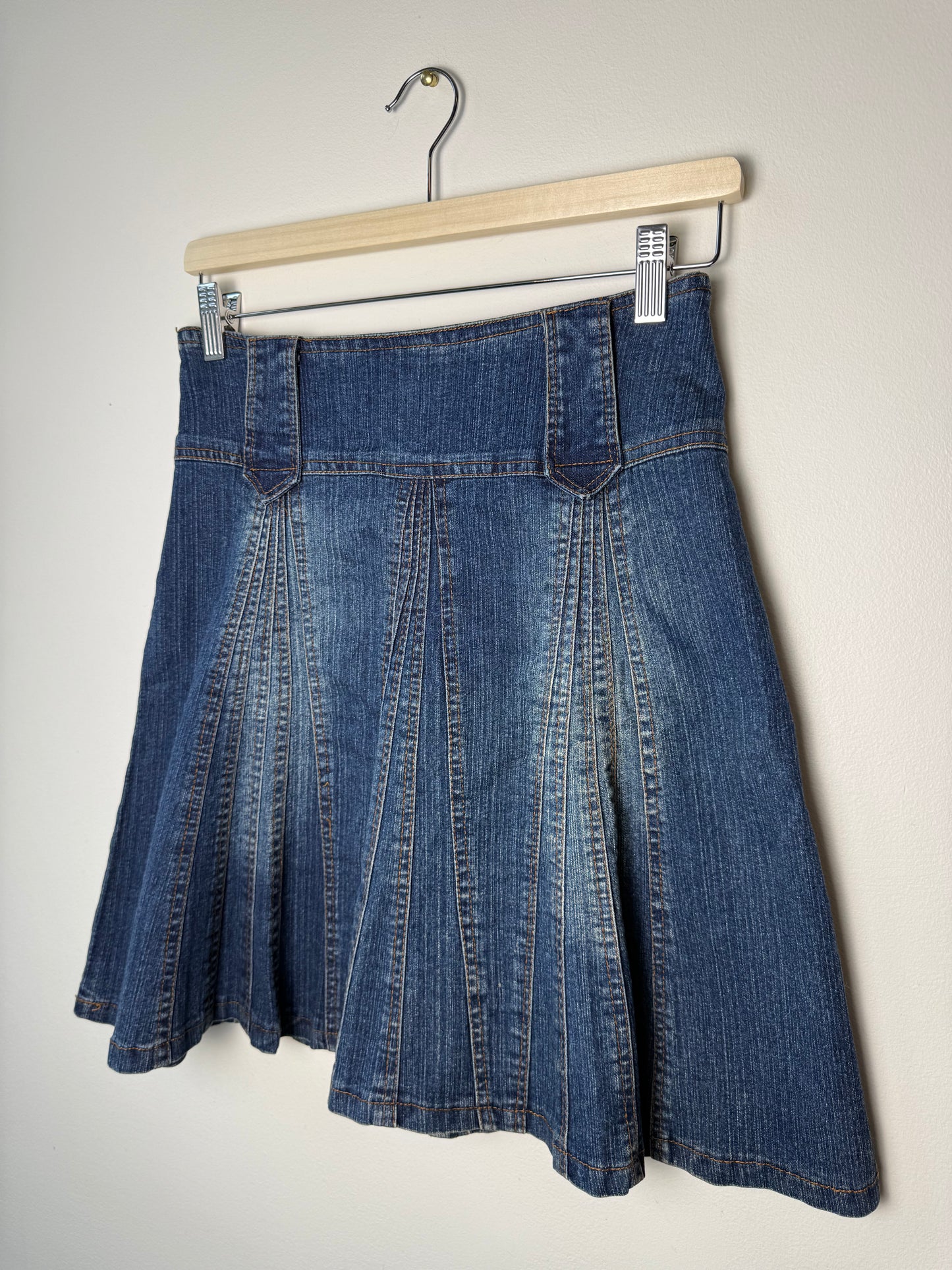 Vintage Y2K JBH Women's Blue Pleated Denim Skirt