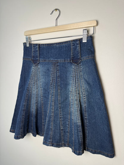 Vintage Y2K JBH Women's Blue Pleated Denim Skirt