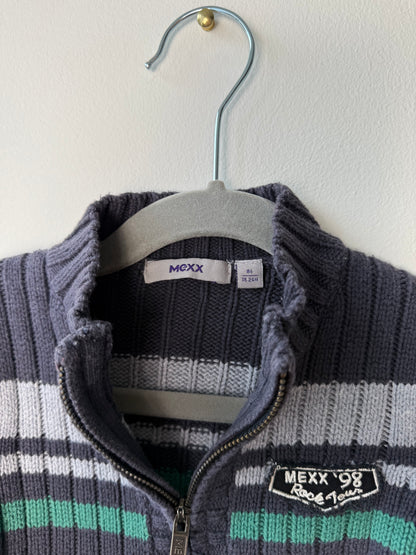 MEXX Boy's Zip-Up Knit Sweater with Stripes