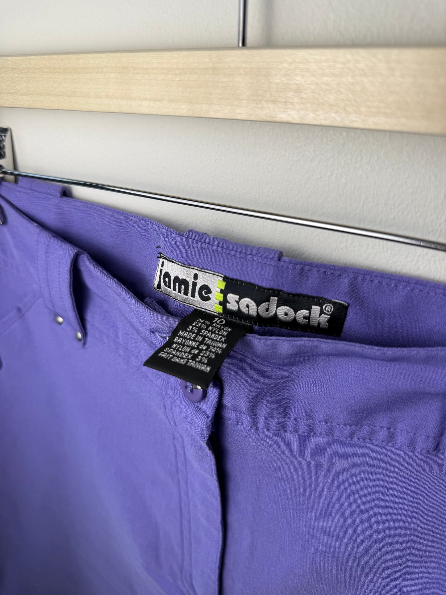 Y2K Jamie Sadock Women's Purple Stretchy Shorts