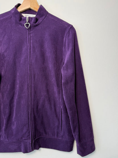Vintage Allison Daley Women's Purple Corduroy Zip-up Jacket