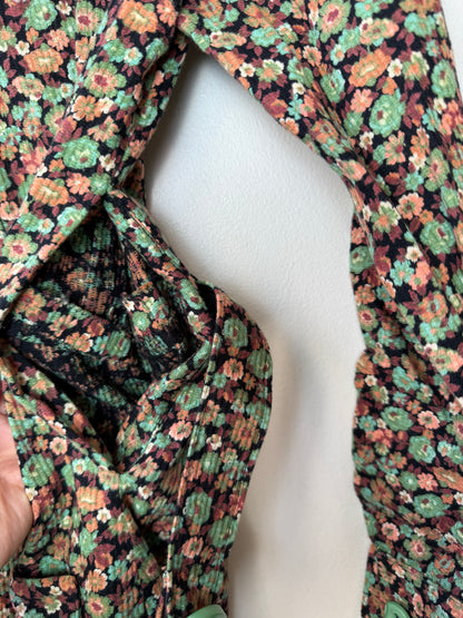 Vintage Kinder Maden Girls' Floral Patterned Dress/Jacket with Belt