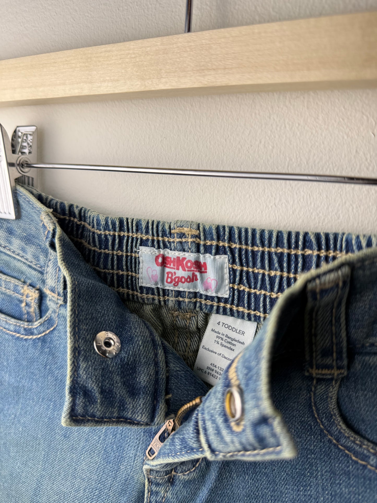 Unworn Oshkosh Girls' Blue Denim with Heart Embroidery