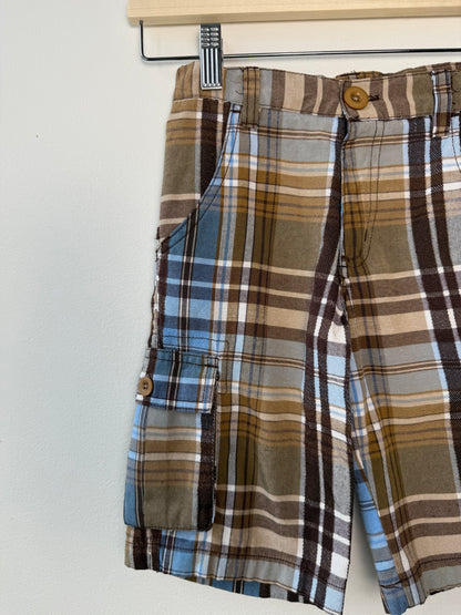 Y2K STAR Kids' Brown & Blue Plaid Shorts