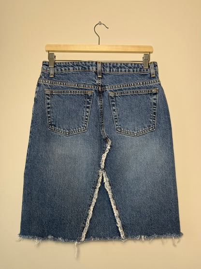 Y2K GAP Women's Denim Knee-Length Skirt with Rhinestone Details