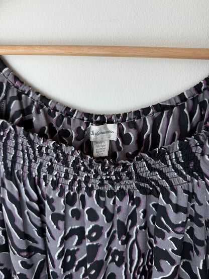 Y2K Dynamite Women's Gray & Pink Leopard Print Top