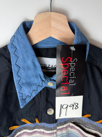 Unworn Vintage ZIGZAG Women's Blue Southwestern Style Shirt