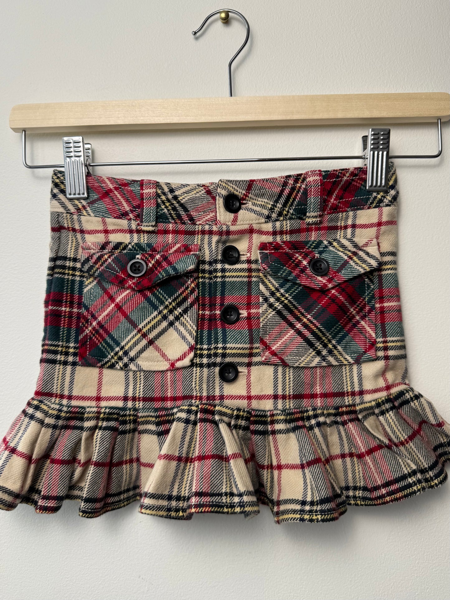 Ralph Lauren Girls' Red & Ivory Plaid Skirt