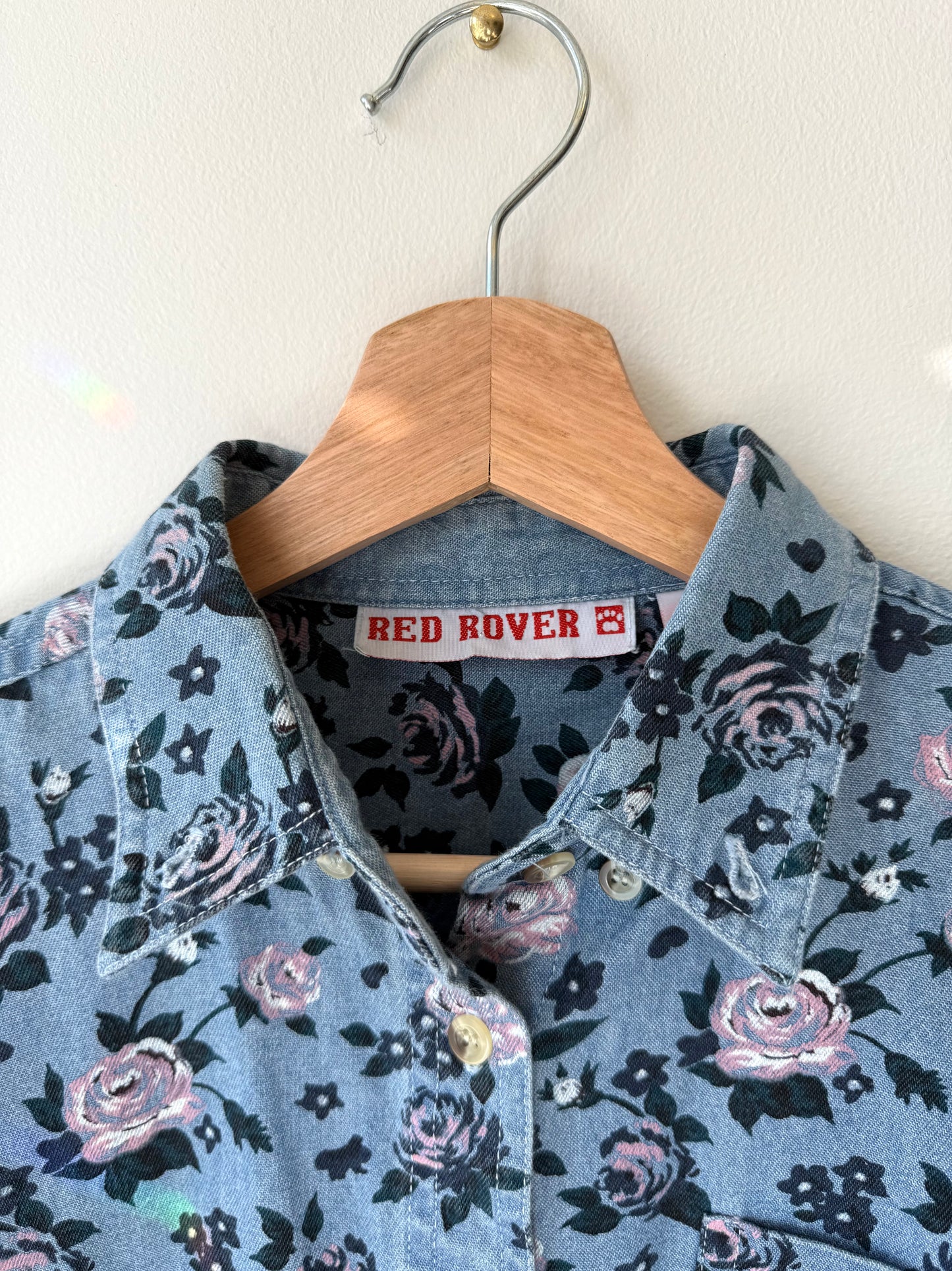 Vintage Red Rover Kids' Floral Patterned Shirt