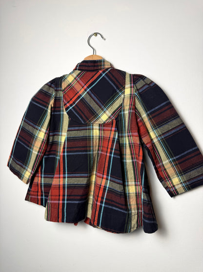 Y2K RONALDO FRAGA Girls' Multicolored Plaid Dress Coat