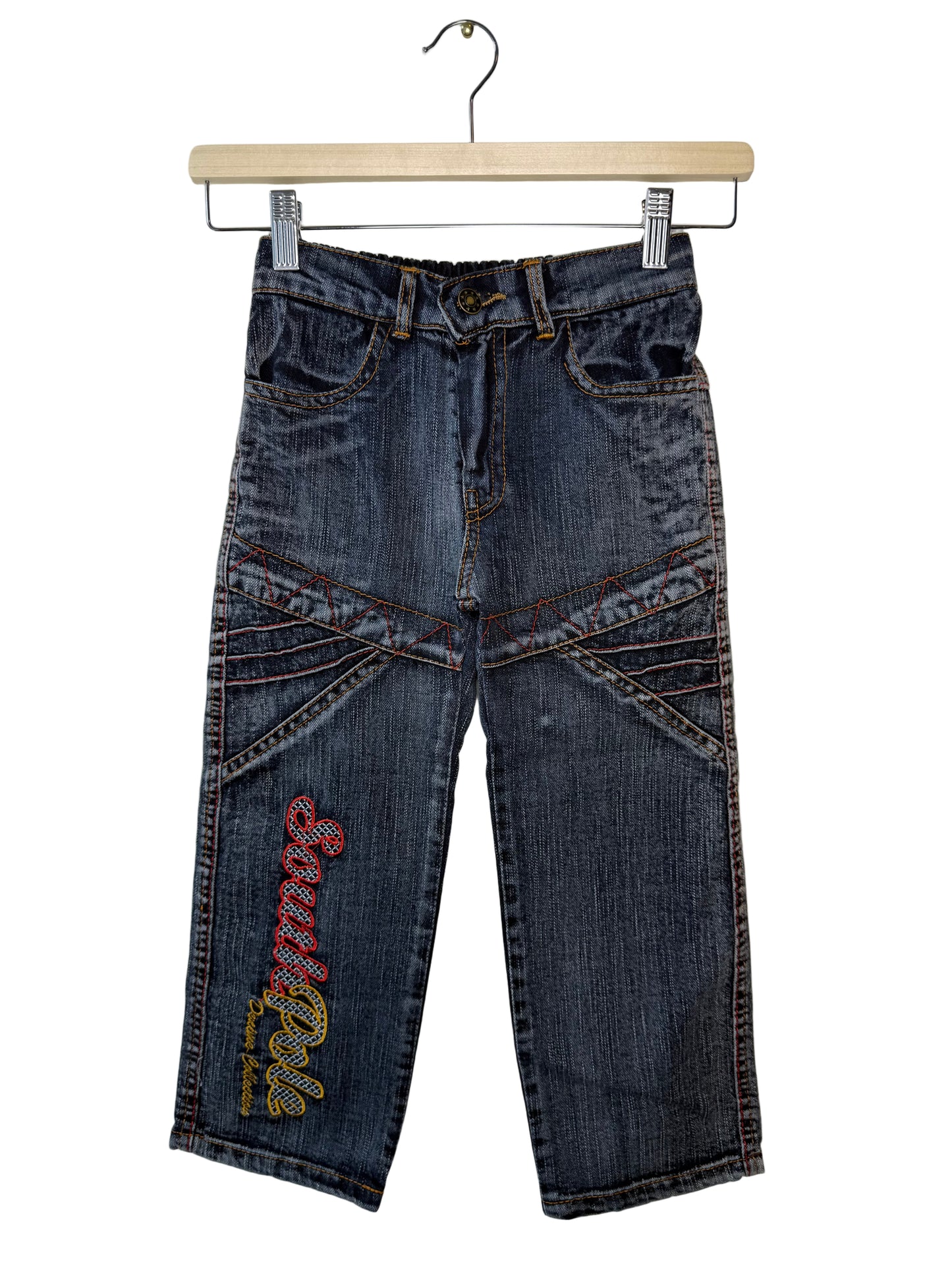 Y2K South Pole Boy's Black Jeans with Embroidery
