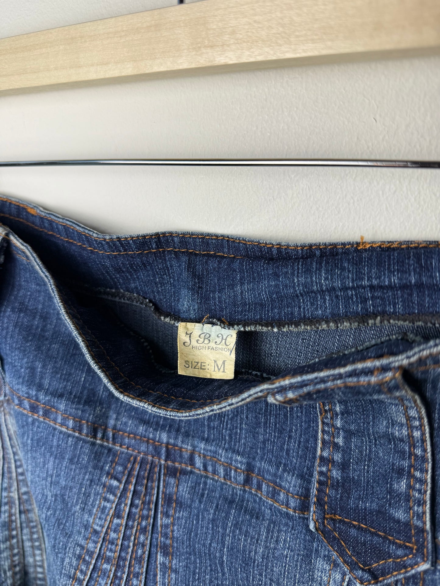 Vintage Y2K JBH Women's Blue Pleated Denim Skirt