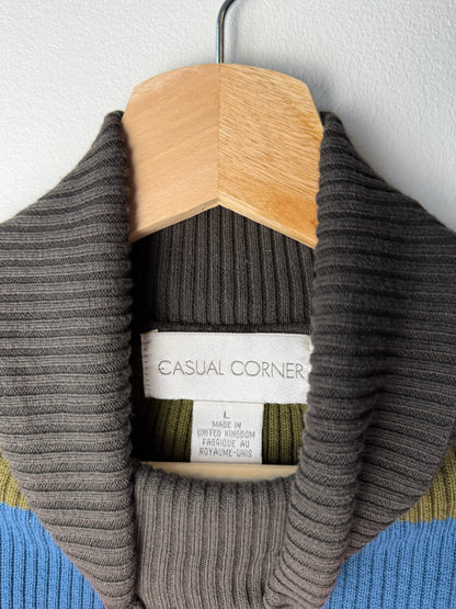 Vintage Casual Corner Women's Multicolored Striped Sweater