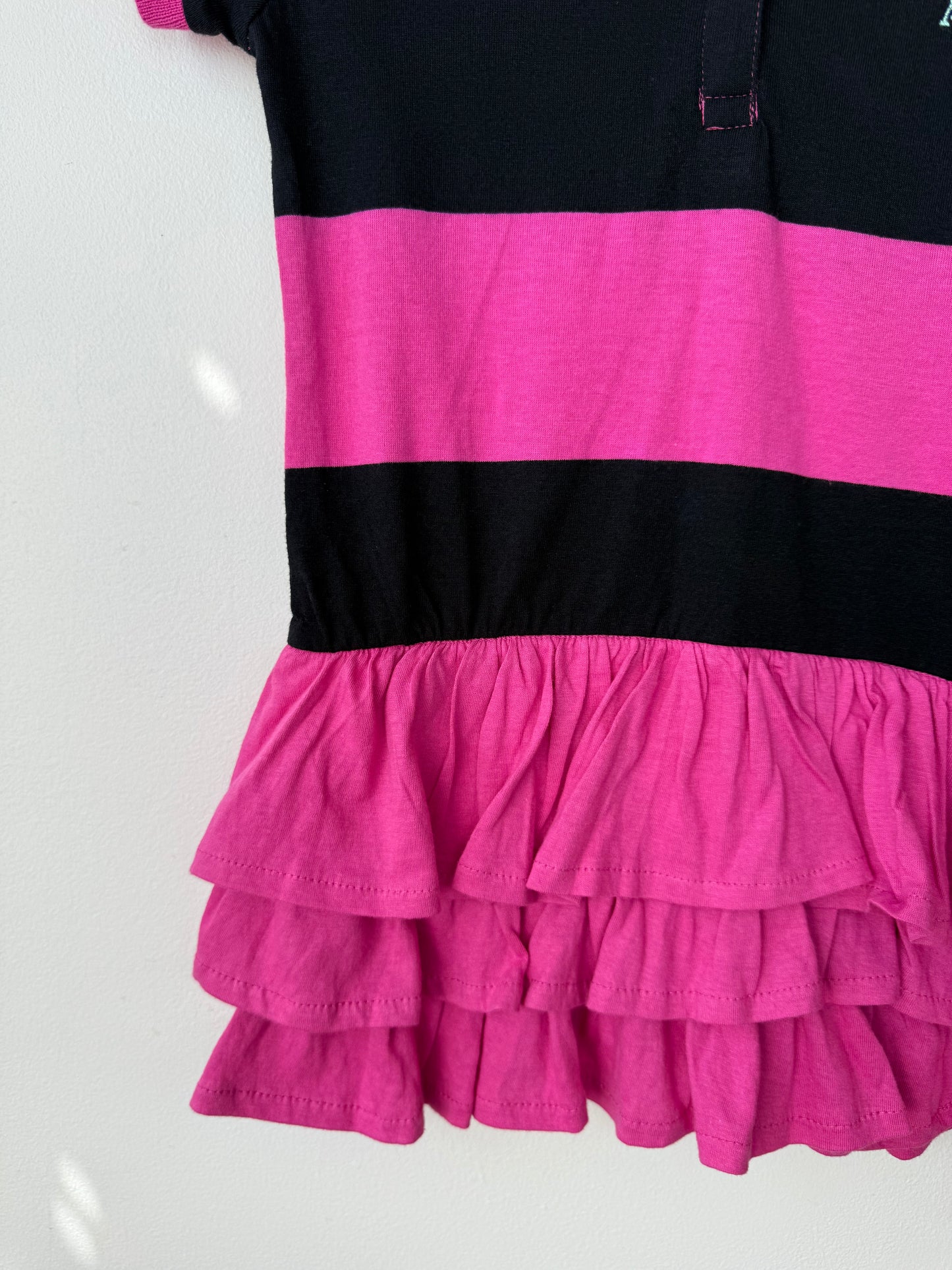 Unworn U.S. POLO ASSN. Girls' Pink & Black Striped Dress