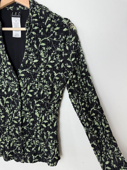 INC Women's Black Floral Patterned Blouse