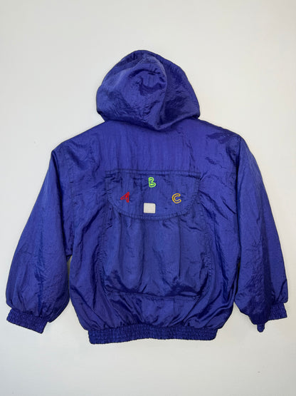 Vintage Kids' Blue-Purple Windbreaker with Mickey Mouse Embroidery