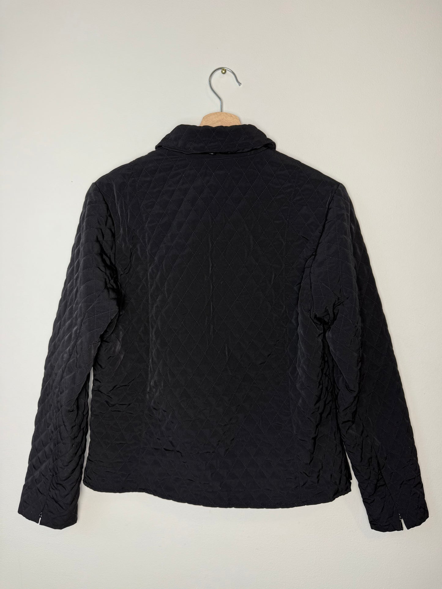 Y2K Sport Haley Women's Black Quilted Jacket with Rhinestone Zipper