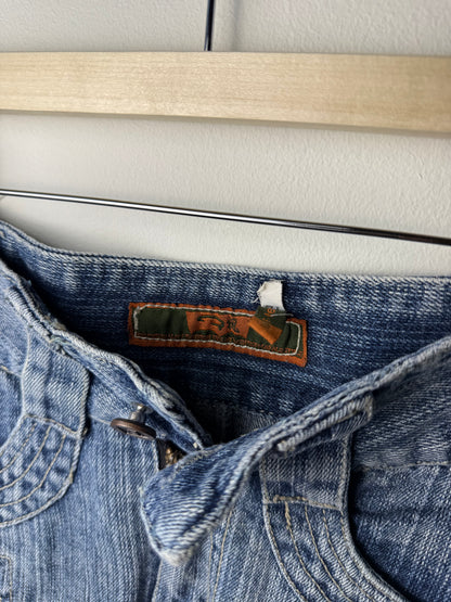 Y2K 楓 Kaede Women's Blue Faded Denim Skirt