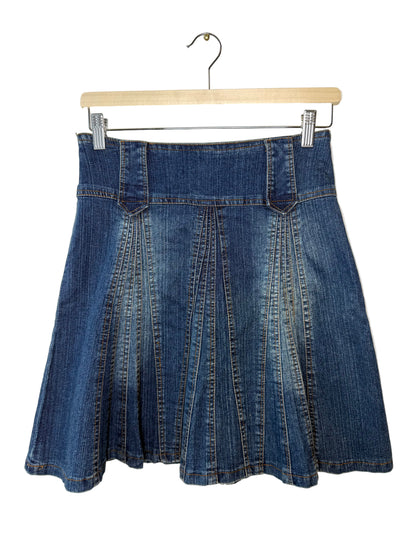 Vintage Y2K JBH Women's Blue Pleated Denim Skirt