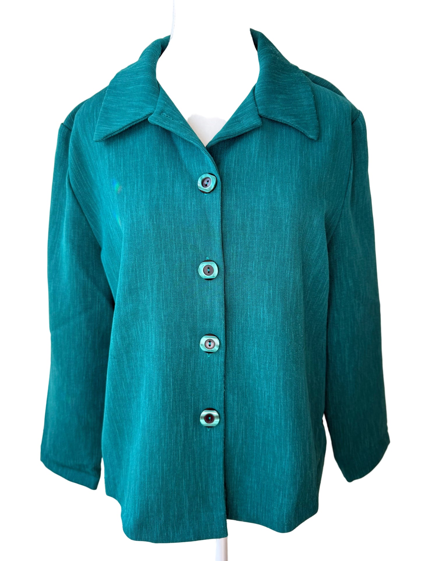 Vintage Mr. Max Women's Teal Blouse/Jacket