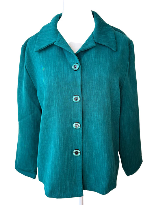 Vintage Mr. Max Women's Teal Blouse/Jacket